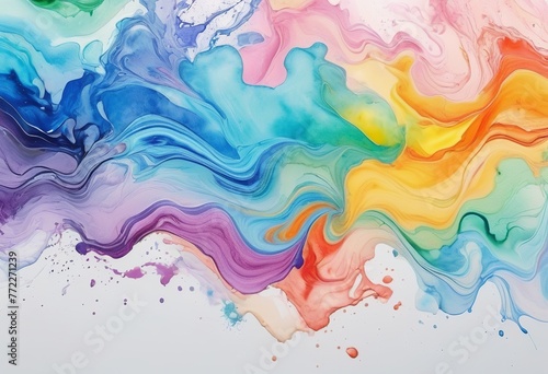 Rainbow Colors in Abstract Watercolor Paint - A Panoramic Banner for Artistic Concepts
