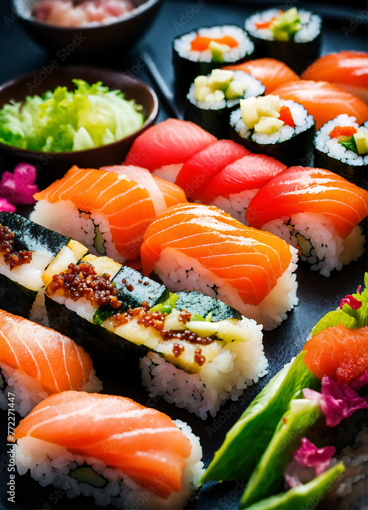 sushi with salmon sushi with salmon