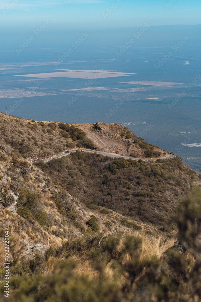 Beautiful view of the winding road in the mountains Beautiful view of the winding road in the mountains