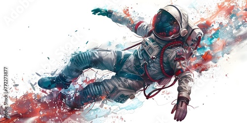 a dynamic and futuristic scene of alien youths engaged in a zero-gravity game or sport in the vastness of outer space