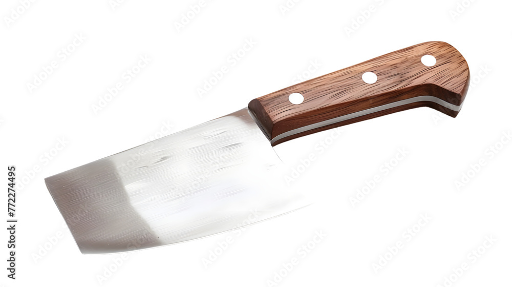A transparent cleaver knife png file with wooden handle A transparent cleaver knife png file with wooden handle