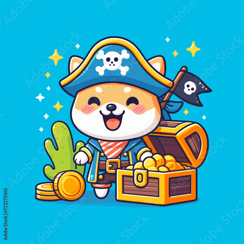 Playful Pirate Doggy Finding Hidden Treasure