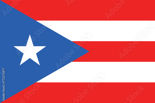 Flag of Puerto Rico. Puerto Rican striped flag with star. State symbol of Puerto Rico. photo