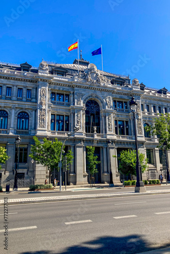 The Bank of Spain building (Banco de Espana) in Madrid, Spain photo