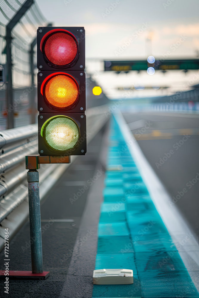Traffic light on race track for Formula competition Stock Photo | Adobe ...
