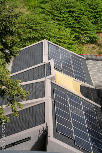 Photography Top view Solar Cell on smart home