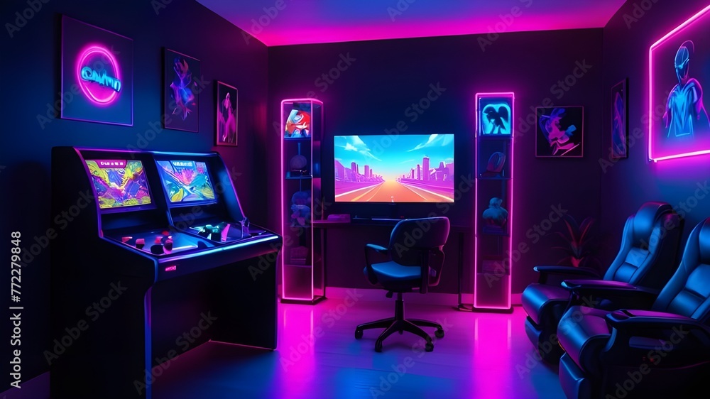 Naklejka premium Electric Eden The Nexus of Gaming Brilliance