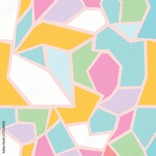 Mid-century geometric abstract pattern with simple shapes and beautiful color palette. Simple geometric pattern composition, best use in web design, business card, invitation