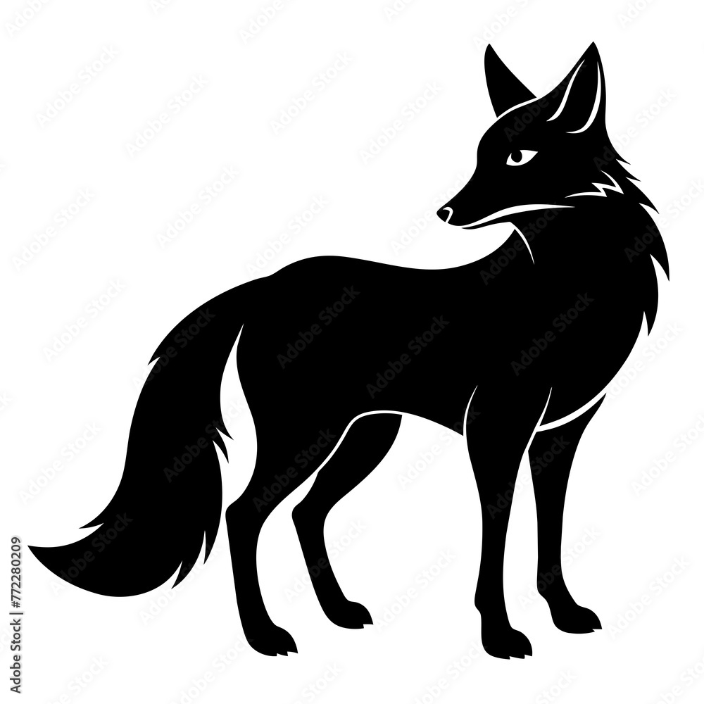 fox silhouette isolated on white fox silhouette isolated on white