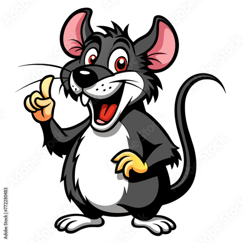 Whimsical Rat Finger: Intriguing Vector Illustration