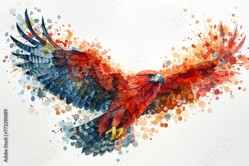 watercolor style of an eagle