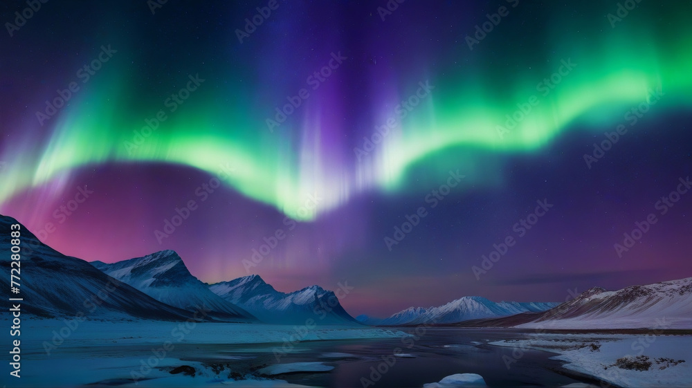  A stunning vista of auroras forming a majestic gateway to the wonders of the universe beyond, beckoning travelers to embark on a journey of discovery.