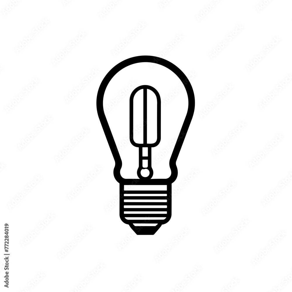 Simple led lamp isolated black flat icon. Simple led lamp isolated black flat icon.