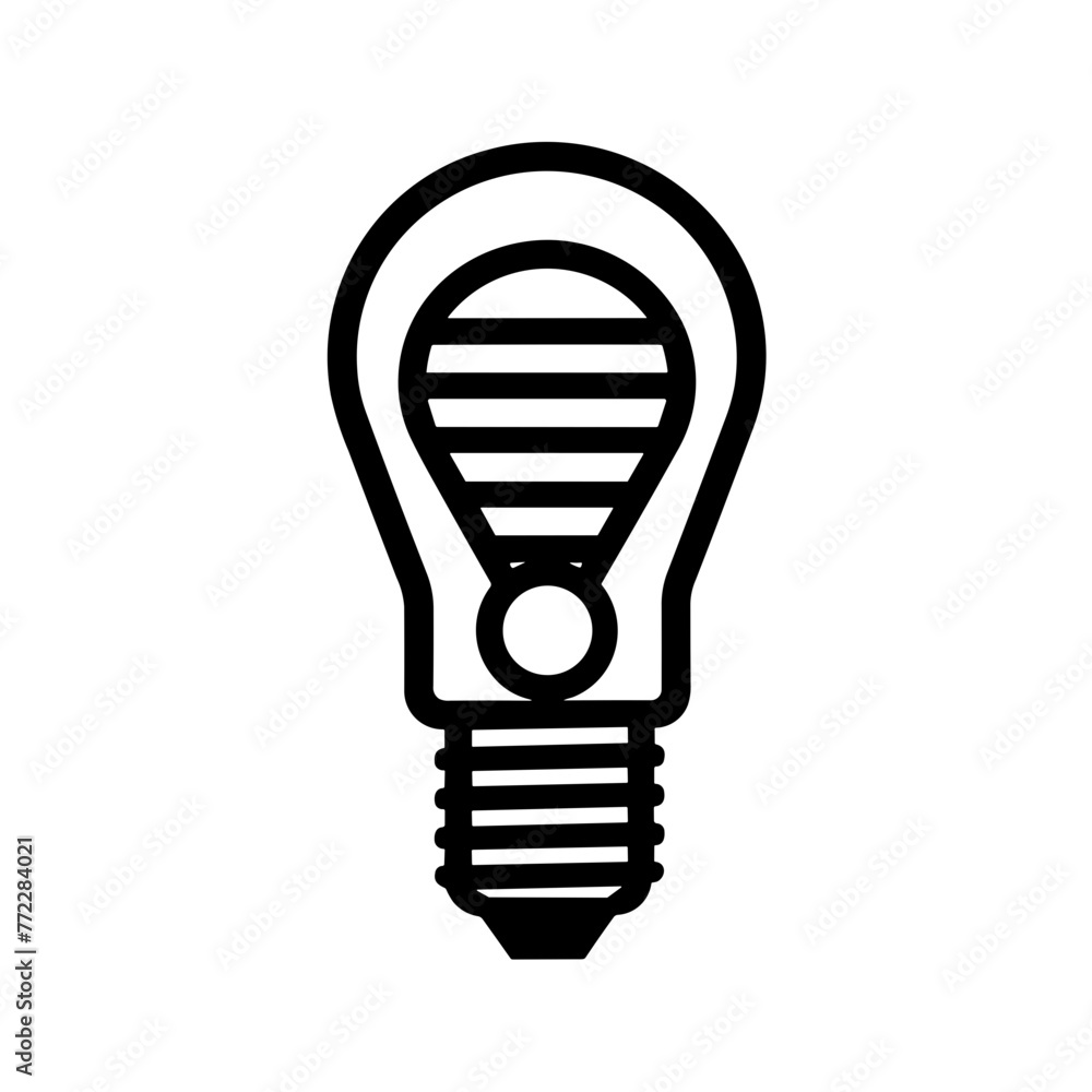 Simple led lamp isolated black flat icon. Simple led lamp isolated black flat icon.