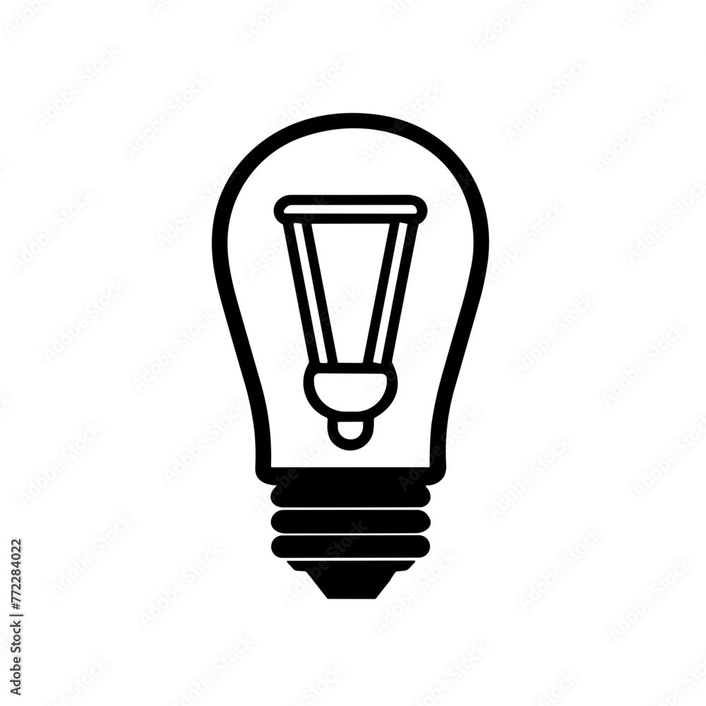 Obraz premium Simple led lamp isolated black flat icon.