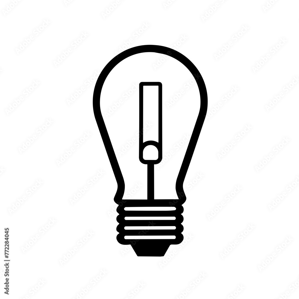 Simple led lamp isolated black flat icon. Simple led lamp isolated black flat icon.