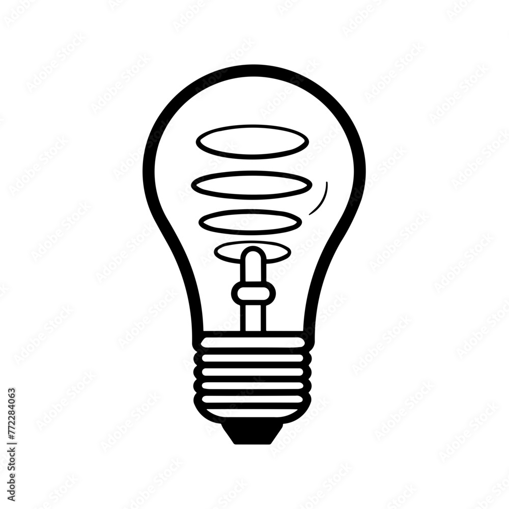 Simple led lamp isolated black flat icon. Simple led lamp isolated black flat icon.