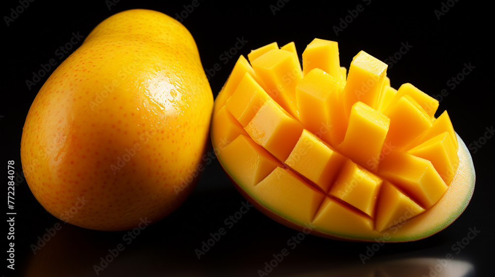 mango fresh mango , white background , Generate AI