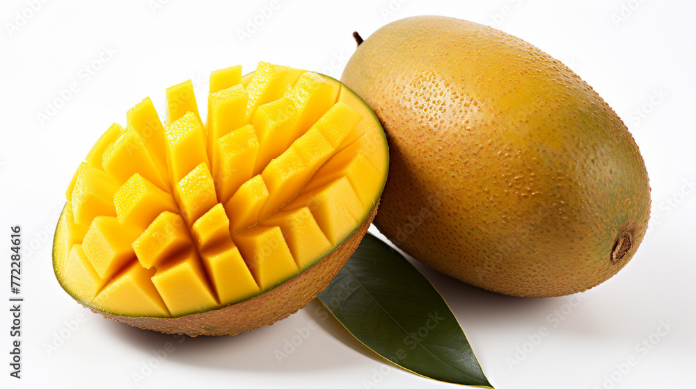 mango fresh mango , white background , Generate AI