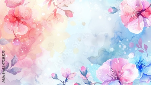 Elegant flower with watercolor style for background and invitation wedding card. AI generated