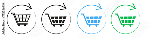 Frequent Online Shopping and E-commerce Activity Represented in Vector Icons with Shopping Carts
