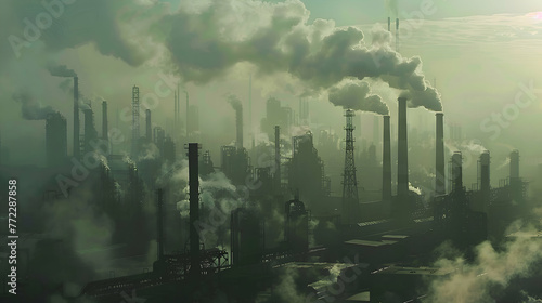 A factory emitting toxic emissions into the atmosphere