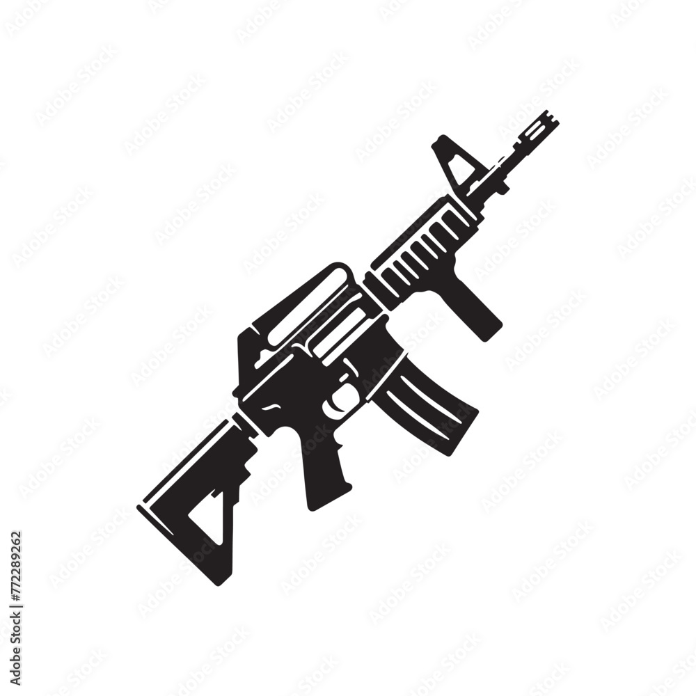 Carbine Silhouette: A Visual Symphony of Weaponry Mastery Illustrated - Carbine Illustration - Minimallest Carbine Vector
Carbine Silhouette: A Visual Symphony of Weaponry Mastery Illustrated - Carbine Illustration - Minimallest Carbine Vector