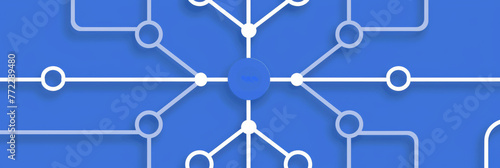 Wallpaper Mural Blue Network Structure Illustration with Central Node Connectivity Torontodigital.ca