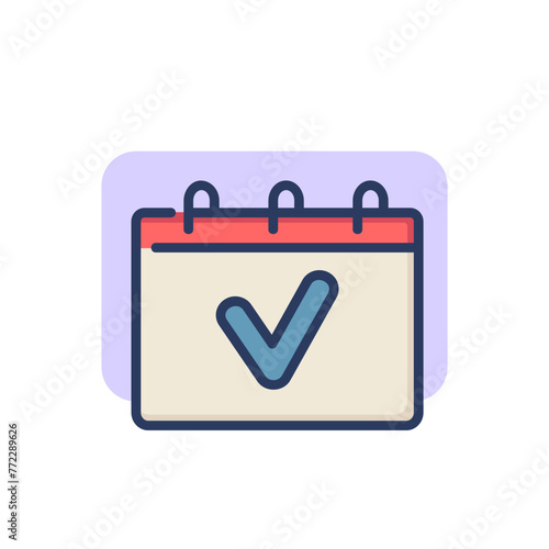 Closed accounting period thin line icon. Payment, tax, deadline outline sign. Time and measurement concept. Vector illustration symbol element for web design and apps