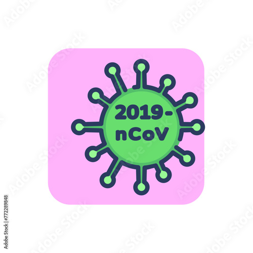 Coronavirus thin line icon. Flu, disease, contagiousness outline sign. Healthcare and virology concept. Vector illustration symbol element for web design and apps