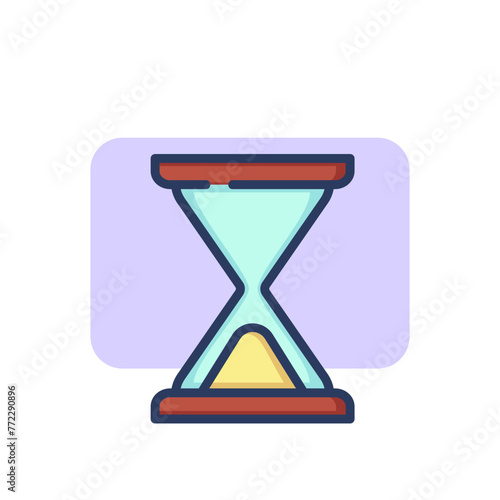 Hourglass thin line icon. Sand, particle, glass outline sign. Time and measurement concept. Vector illustration symbol element for web design and apps