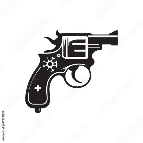 Crafted Perfection: Detailed Derringer Silhouette, Presented with Derringer Illustration - Minimallest Derringer Vector