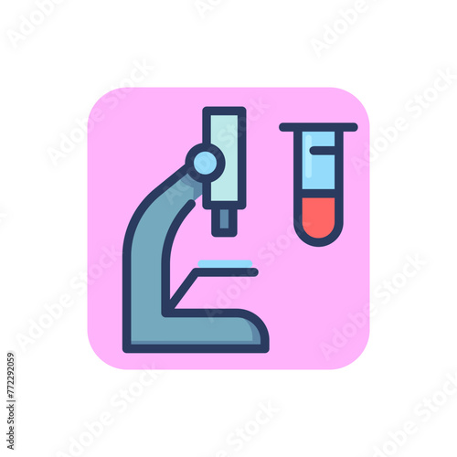 Microscope for analysis thin line icon. Test, medicine, laboratory ioutline sign. Healthcare and virology concept. Vector illustration symbol element for web design and apps
