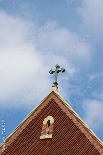 A Christian Cross atop the Transept of a Spanish Cathedral in downtown Dallas