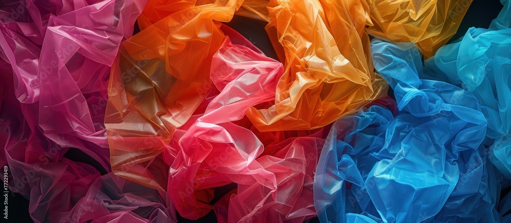 A variety of bright and vibrant tissue papers are stacked on top of each other, creating a colorful and eye-catching display. A variety of bright and vibrant tissue papers are stacked on top of each other, creating a colorful and eye-catching display.