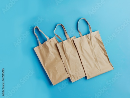 a group of brown bags