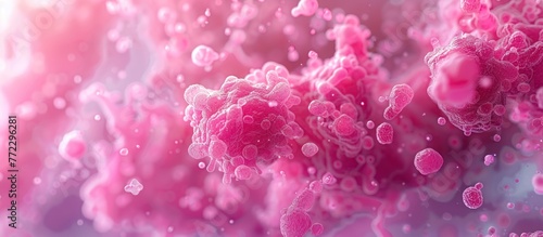 A detailed view of a pink substance, possibly related to the preservation of glycogen in human liver glycogenosi.