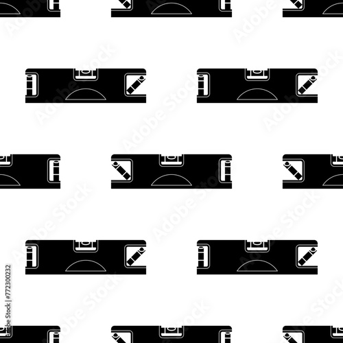 Spirit Level Icon Seamless Pattern, Bubble Level Icon