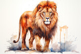 Lion in aquarelle style - Lion in watercolor style