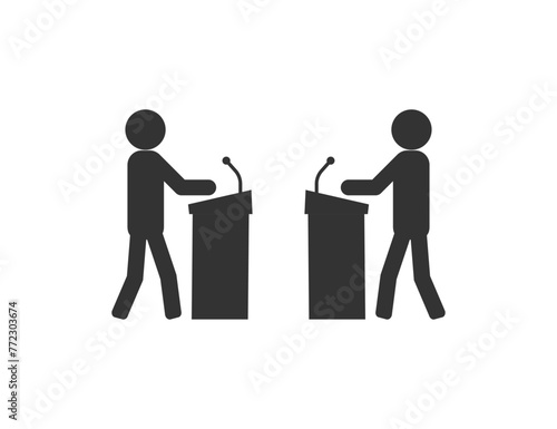 Debate, communication, discussion icon. Vector illustration.