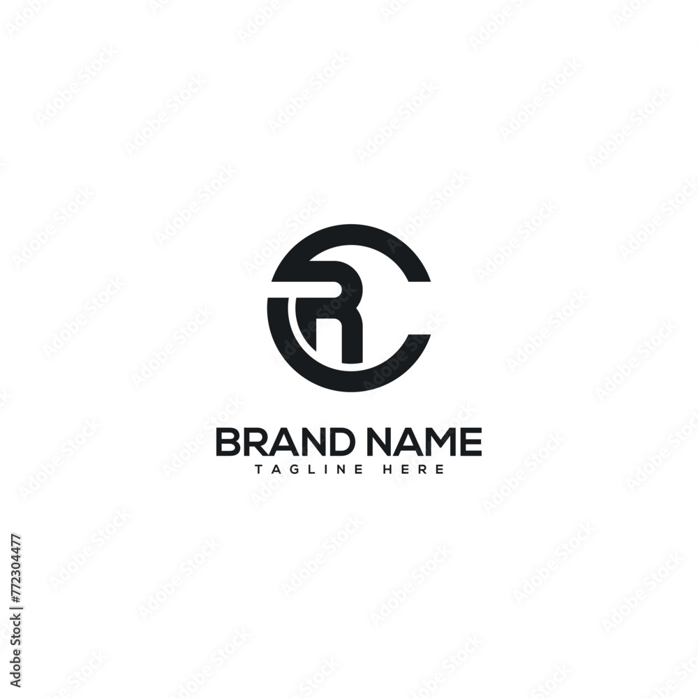Alphabet monogram letter CR RC logo design template, Initial vector ...