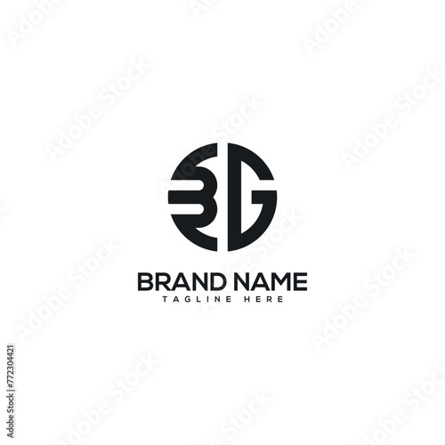 Alphabet monogram letter BG GB logo design template, Initial vector symbol.