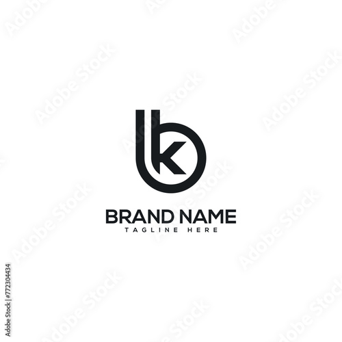Alphabet monogram letter BK KB logo design template, Initial vector symbol.