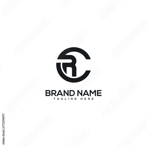 Alphabet monogram letter CR RC logo design template, Initial vector symbol.