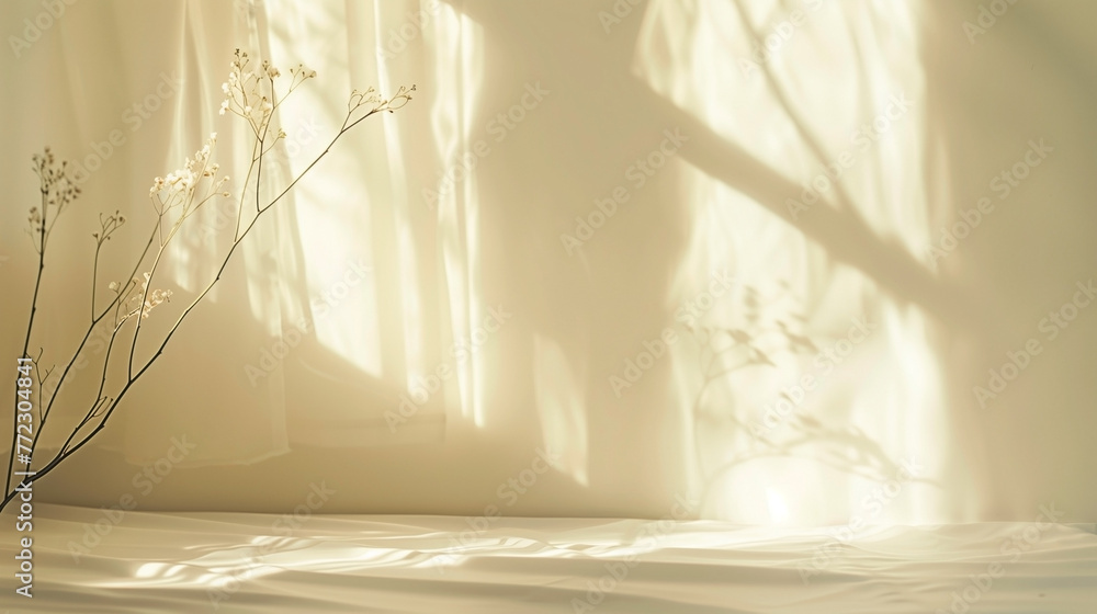 Backlit window with curtains in minimal empty room. Backlit window with curtains in minimal empty room.
