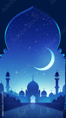 Feast of Ramadan, Eid Mubarak concept, Ramazan Bayrami, social media concept, space for text