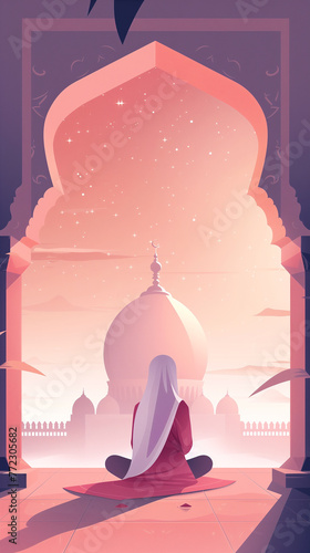 Feast of Ramadan, Eid Mubarak concept, Ramazan Bayrami, social media concept, space for text