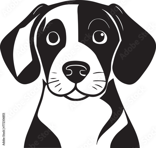 耳の垂れた犬の顔のアイコン_01