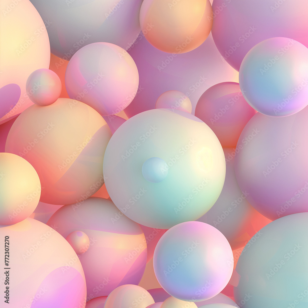 Geometric shapes: Pastel spheres abstract background Geometric shapes: Pastel spheres abstract background