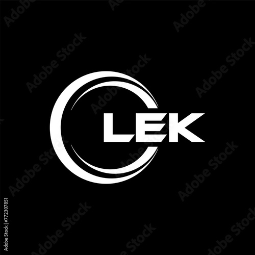 LEK letter logo design in illustration. Vector logo, calligraphy designs for logo, Poster, Invitation, etc.